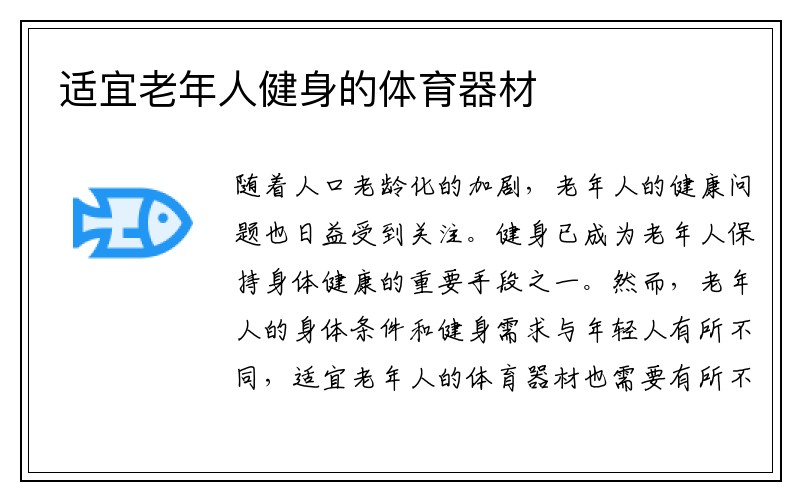 适宜老年人健身的体育器材