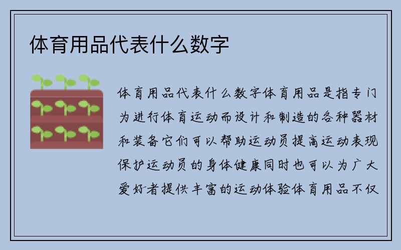 体育用品代表什么数字