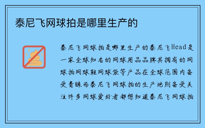 泰尼飞网球拍是哪里生产的