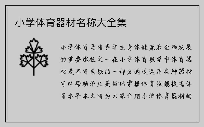 小学体育器材名称大全集