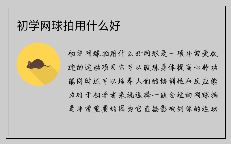 初学网球拍用什么好