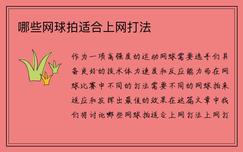 哪些网球拍适合上网打法